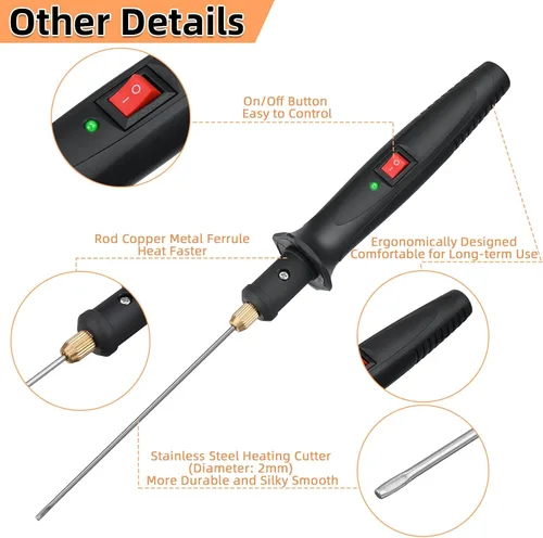 Vista 8 de Cortador de espuma de cuchillo caliente de 18 W, bolígrafo de corte de 3.9 in con adaptador de transformador de 100-240 V para antojo de espuma