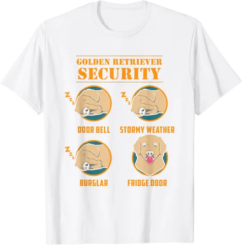 Vista 64 de Camisa Golden Retriever de seguridad Golden Retriever para perro divertido, Negro, S