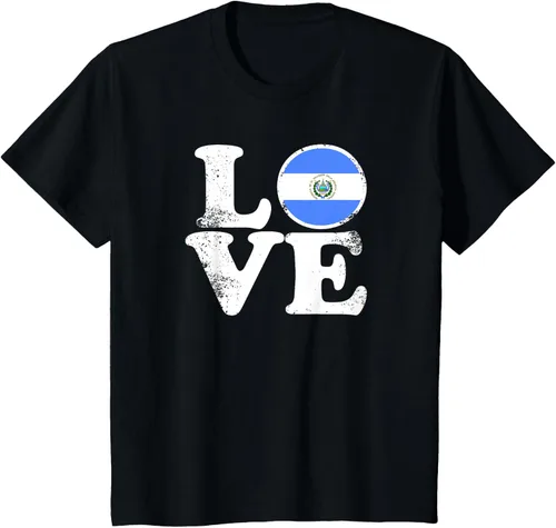 Vista 46 de Love El Salvador Flag tShirt Home Pride Distressed Tee T-Shirt