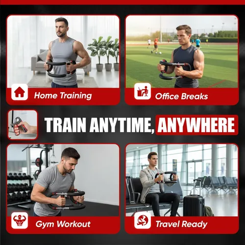 Vista 8 de LuxUltra Twister Arm Trainer Equipo de entrenamiento de pecho para hombres y mujeres, entrenador de pecho y brazo ajustable de 40 a 130 libras