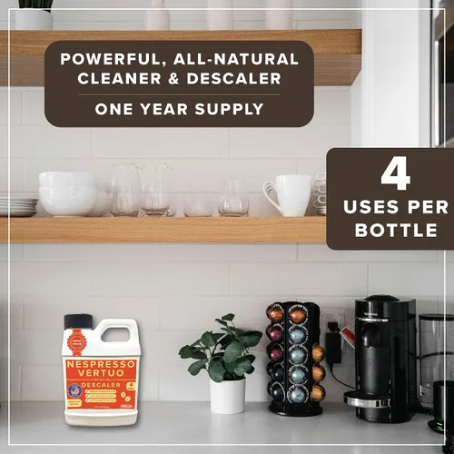 Vista 2 de Tillbrook Descalcificador compatible con máquina Nespresso Vertuo – 1 año de suministro concentrado descalcificador para Nespresso – Limpiador