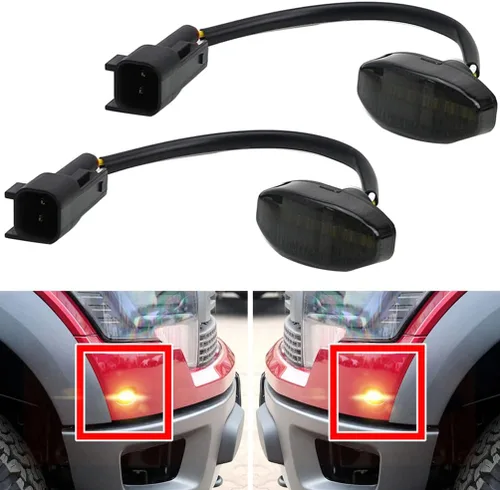 Vista 10 de Luces LED de Marcador Lateral para Ford F150 SVT Raptor Pick Up 2010-2014, Luces de Marcador Trasero/Trasera F150, Lente Ahumada Roja, Kits de Luz
