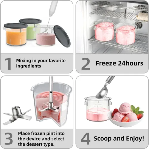 Vista 6 de Máquina de helados 12 en 1, máquina eléctrica para hacer helados suaves para el hogar y la oficina, helados, granizados, hielo italiano, sorbete