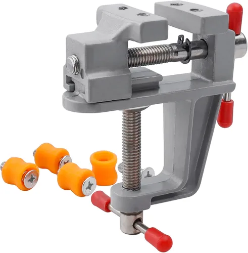 Vista 5 de Yakamoz Mini tornillo de banco para mesa pequeña, abrazadera de tornillo de banco, prensa de tornillo de banco de trabajo para fabricación de joyas