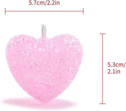 Vista 6 de Guirnalda de luces grandes de corazón para el día de San Valentín, 4.92 pies, 10 luces LED parpadeantes, funciona con pilas, decoración de San