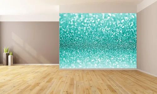 Vista 2 de Papel tapiz extraíble con purpurina azul, decoración de pared, diseño personalizado, mural de pared (96 pulgadas de ancho x 96 pulgadas de alto)