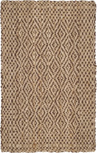 Vista 3 de SAFAVIEH Natural Fiber Collection - Alfombra decorativa de 2 x 3 pies, natural y marrón, hecha a mano con flecos, ideal para zonas de alto tráfico