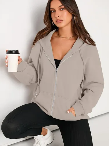 Vista 2 de EFAN lindas sudaderas con capucha para chica adolescente, chaqueta extragrande para el otoño, informales estilo año 2000 (Y2K), con cordón