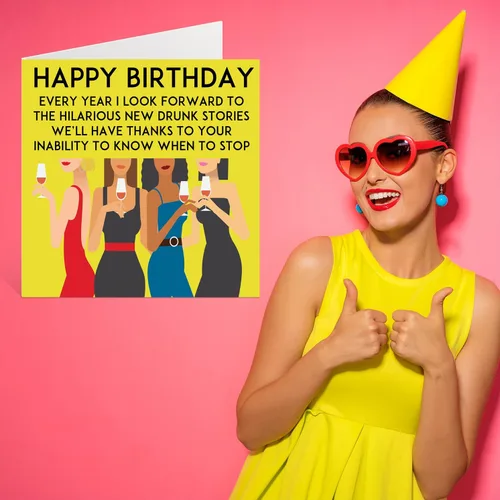 Vista 7 de Divertidas tarjetas de cumpleaños para mujer, Time At The Bar, tarjeta de feliz cumpleaños para compañera de trabajo, mejor amiga, prima, tía