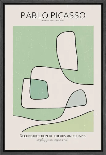 Vista 32 de SIGNLEADER Lienzo enmarcado para pared, paisaje pastel abstracto negro, naturaleza, ilustraciones de área silvestre, arte moderno, decorativo