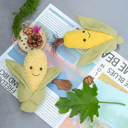 Vista 3 de Apricot Lamb Juguetes de comida, peluche de maíz fresco, suave, perfecto para niños