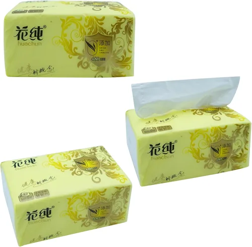 Vista 2 de Paquete de 8 pañuelos faciales desechables suaves, servilletas, papel higiénico, funda de bolsa no caja, material de fibra de pulpa de madera nativa