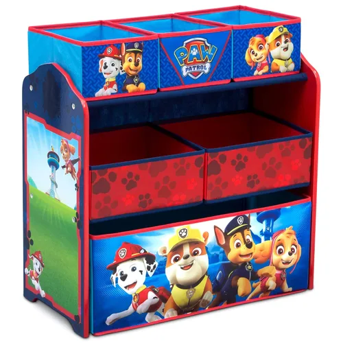 Vista 2 de Delta Children Organizador de juguetes para diseño y almacenamiento de 6 compartimientos, certificado Greenguard Gold, Nick Jr. PAW Patrol & Design