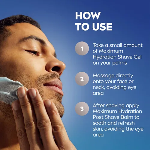 Vista 8 de NIVEA MEN Gel de afeitado de hidratación máxima con aloe vera y provitamina B5, paquete de 3 latas de 7 onzas