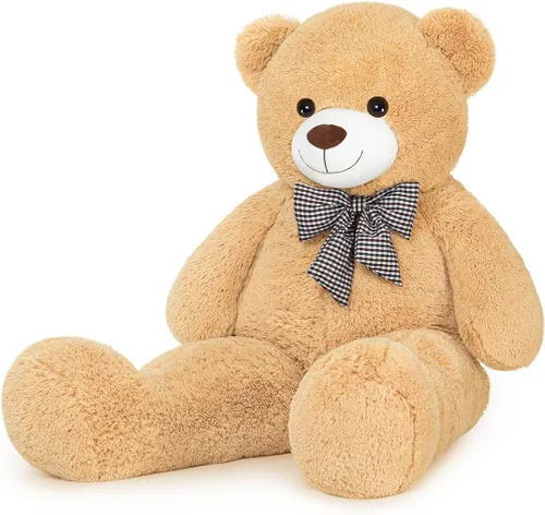 Vista 9 de Oso de peluche gigante de 47", enormes animales de peluche suaves, peluches suaves de 4 pies, gran oso de regalo para niños, novia, día de San Crema