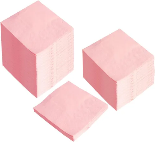 Vista 21 de 100 paquetes de servilletas de cóctel de 2 capas, servilletas de postre plegadas de 5 x 5 pulgadas, servilletas desechables para cena, boda