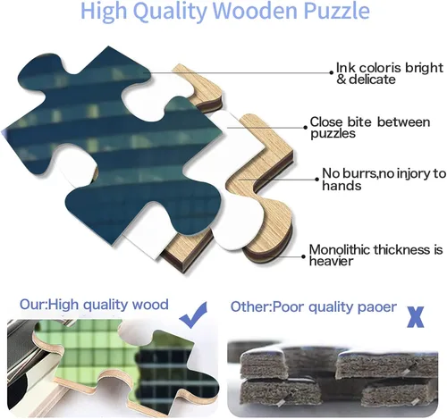 Vista 3 de Rompecabezas de 1000 piezas Chicago City Illinois Edificios Classic Puzzle DIY Kit de madera Juguete único regalo decoración del hogar Precision