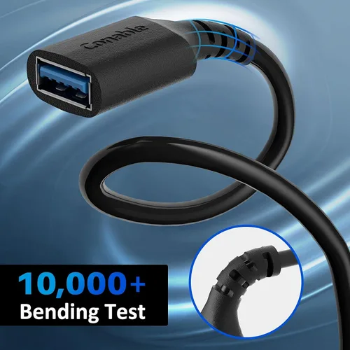 Vista 3 de Paquete de 3 cables de extensión USB 3.0 de 2 pies, cable corto USB A macho a hembra, transferencia de datos de 5 Gbps para cámara web, impresora