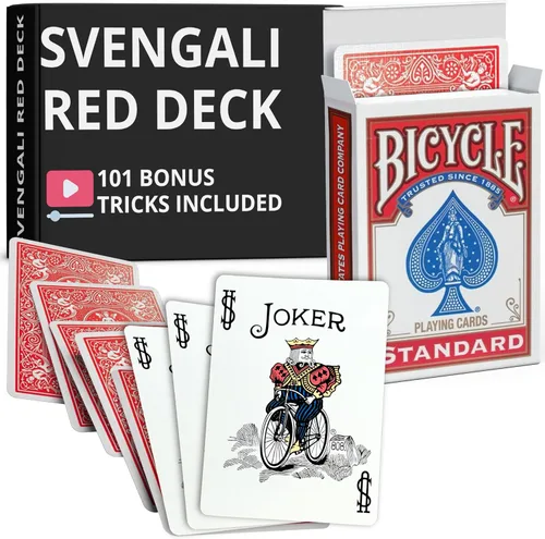 Vista 25 de Ted's Sterling Magic Precision Red Rider Back Bicycle Mazo Svengali con Instrucciones para 100+ Trucos (2 de Tréboles)
