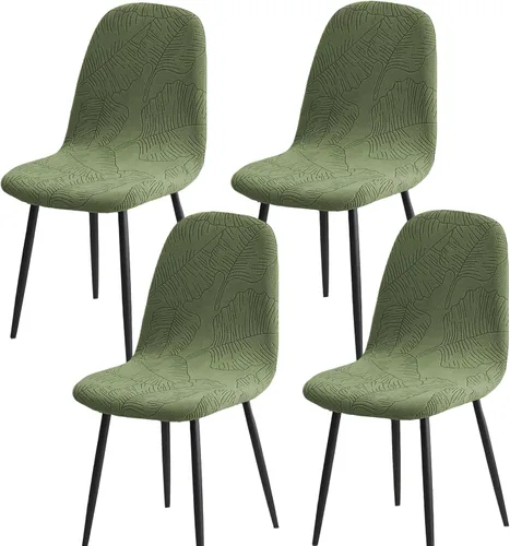 Vista 65 de HAOYONG Fundas para silla de comedor modernas de mediados de siglo, funda estampada para silla sin brazos, fundas elásticas para cocina, oficina