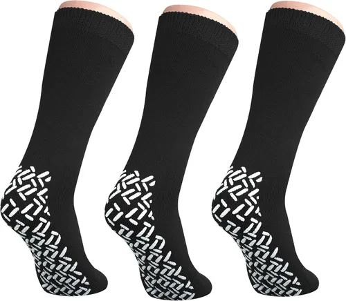 Vista 18 de NOBLES HEALTH CARE PRODUCT SOLUTIONS Paquete de 3 pares – Calcetines antideslizantes XXXL anchos para personas con diabetes hinchada en los pies