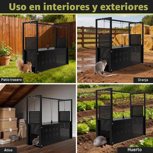 Vista 7 de Humane - Trampa grande para animales, color negro, 48 x 18.3 x 16 pulgadas