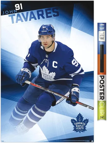 Vista 14 de Trends International NHL Toronto Maple Leafs - Póster de pared de John Tavares 19, 14.725 x 22.375 pulgadas, versión enmarcada de madera de granero