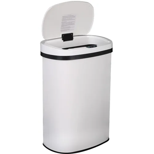Vista 9 de HHS Basurero de acero inoxidable de 13 galones con tapa, sin contacto, de metal, para cocina, baño, dormitorio, cocina y oficina (5 litros)