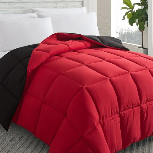 Vista 11 de Cosybay - Edredón con relleno alternativo y acolchado suave, para todas las estaciones, inserto de colcha con pestañas en las esquinas, 88x92 Verde