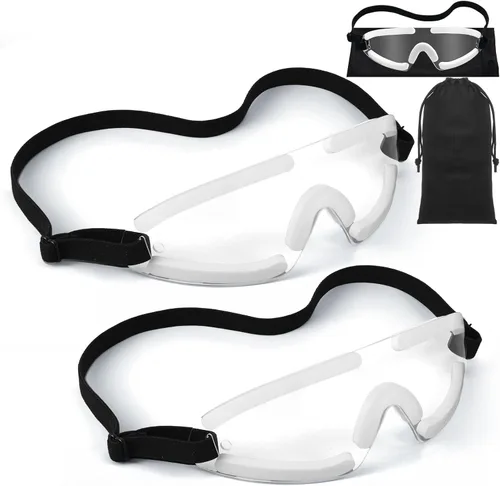 Vista 10 de Kingdder Escudo de ojos marrón para dormir gafas protectoras con correa ajustable y acolchado suave, sensibilidad de los ojos a la luz, bolsa