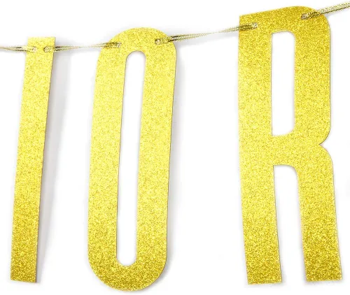 Vista 7 de Cartel dorado con purpurina para graduación de felicitaciones, decoración de banderines para fiesta de graduación de secundaria