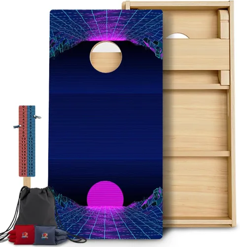 Vista 19 de CornholeGamesUSA Pro - Juego de tablas de Cornhole Fabricado en Estados Unidos Abedul báltico 3/4 Sin rebote Patas triples gruesas Dos 132