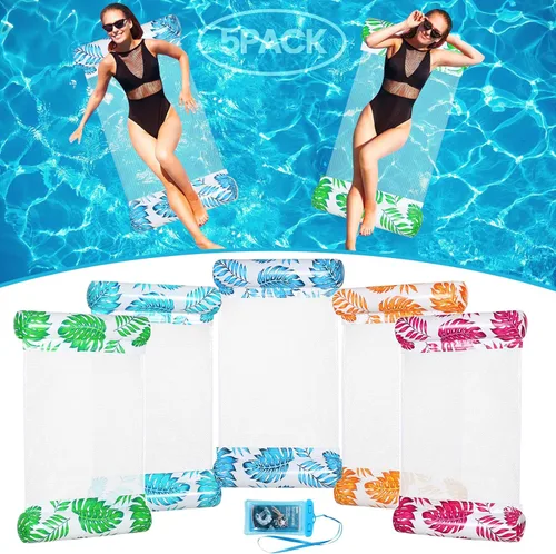Vista 10 de 3/5/8 Pack Pool Hammock Upgrated Water Pool Floats, 4-in-1 XL (Hammock, Saddle, Lounge Chair, Drifter) Multi-Purpose Water Pool Float, Non-Stick PVC