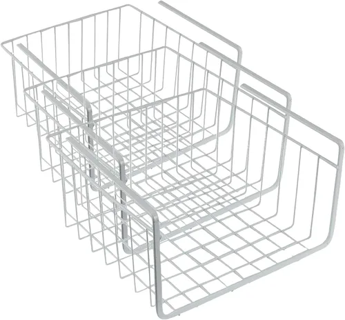 Vista 9 de Cesta Southern Homewares para organizar, para debajo de la estantería, de alambre blanco, Blanco