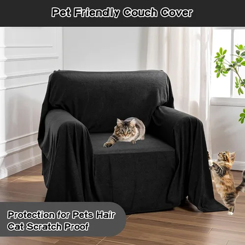 Vista 2 de MEETSKY Funda para silla reclinable, a prueba de arañazos, para gatos, fundas de sofá de gran tamaño, lavable para sofá individual, funda suave