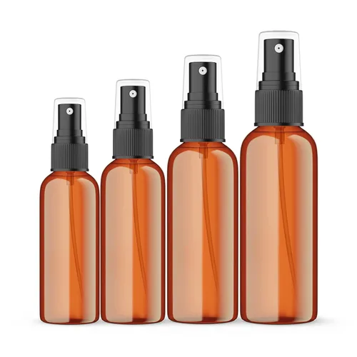 Vista 10 de SEVENHEAD Botella atomizadora de aceite esencial de plástico de 2.0 fl oz, 2 onzas, tres colores, transparente, blanco, ámbar, botella pequeña