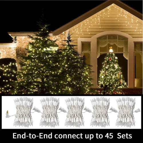 Vista 6 de LAMPHOME 100 Mini Luces LED Cuenta Blanco Cálido - Luces de Cadena - 21.6 Pies Luces LED de Navidad, Mini Luces LED para Exteriores Hogar Fiestas