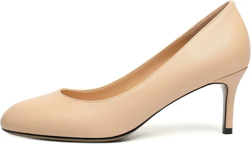 Vista 3 de ROSERWISH Zapatos de vestir con punta redonda para mujer, sexy, elegante, tacón de aguja medio, para fiesta de boda, 2.5 pulgadas