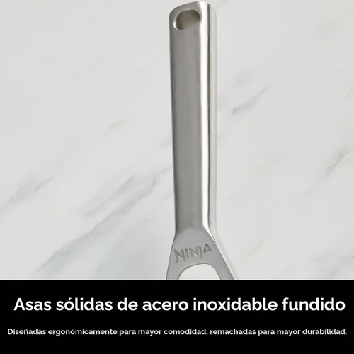 Vista 6 de Ninja EverClad - Sartén de acero inoxidable de grado comercial de 26 cm, sartén tricapa, apta para horno hasta 600°F, compatible con todas