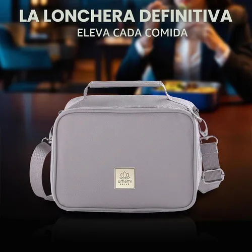 Vista 2 de Umami - Lonchera aislada para mujeres y hombres, lonchera pequeña Gris frío