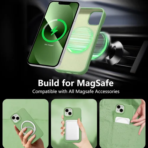 Vista 97 de Funda magnética de silicona para iPhone 13 Pro, color blanco antiguo [Compatible con Magsafe] [Forro de microfibra suave antiarañazos], funda