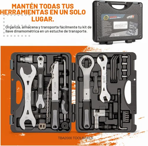 Vista 2 de Super B Juego de herramientas de bicicleta - Kit de reparación de bicicletas con estuche de transporte - Herramientas de mantenimiento de bicicletas