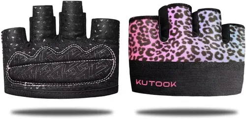 Vista 13 de KUTOOK Guantes de entrenamiento para levantamiento de pesas para hombres/mujeres, guantes de gimnasio con relleno XRD de 0.118 in, guantes parciales