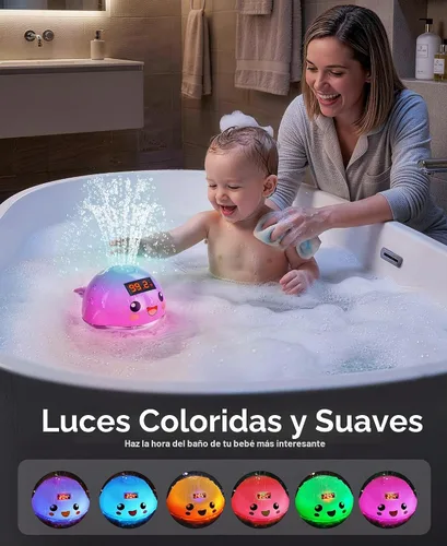 Vista 4 de Pircaath Juguete de aspersor de baño iluminado para bebé de 0 a 36 meses