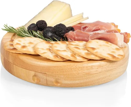 Vista 6 de Toscana - A Picnic Time Brand Brie Tabla de cortar y herramientas Juego de tablas de queso, tamaño único, madera de caucho