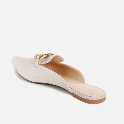 Vista 3 de Juliet Holy Mocasines planos para mujer, con puntera puntiaguda, sin espalda, sin cordones, con cadena de metal