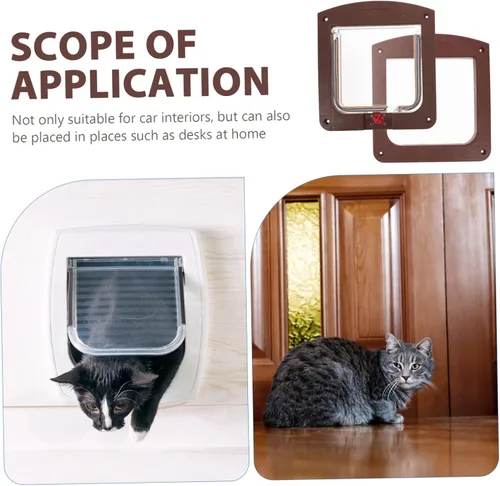 Vista 9 de Toyvian Pet Door for Cats Cat for Interior Use Easy Installation for Walls Material Weatherproof Design Access for Pets