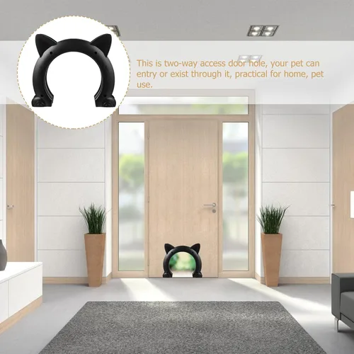 Vista 4 de DOITOOL Puerta interior integrada para mascotas con portal para gatos para pasaje de túnel de bricolaje, puerta ligera de plástico ABS para mascotas