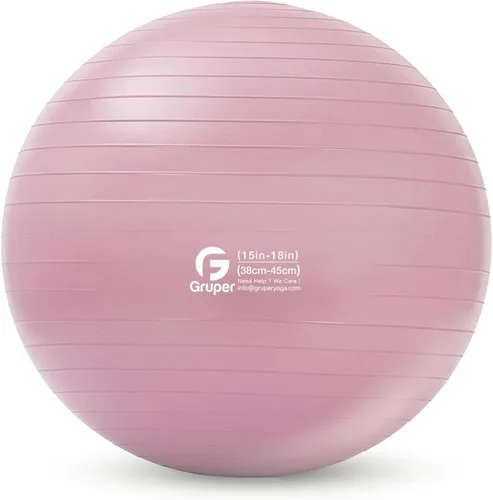 Vista 13 de Gruper Pelota de yoga y pilates, pelota de gimnasio de 4 tamaños para fitness, yoga, entrenamiento, embarazo y terapia física, bomba rápida