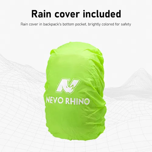 Vista 6 de N NEVO RHINO Mochila de senderismo 20L resistente al agua, mochila de día ligera para viajes, mochila pequeña para hombres y mujeres